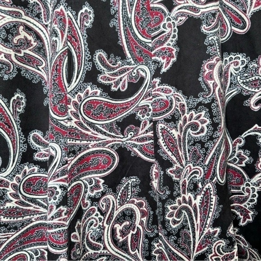 NWT Paisley Suede Business Midi Skirt Women's 12 Casual Cottagecore Fairy Hippie - Picture 3 of 8
